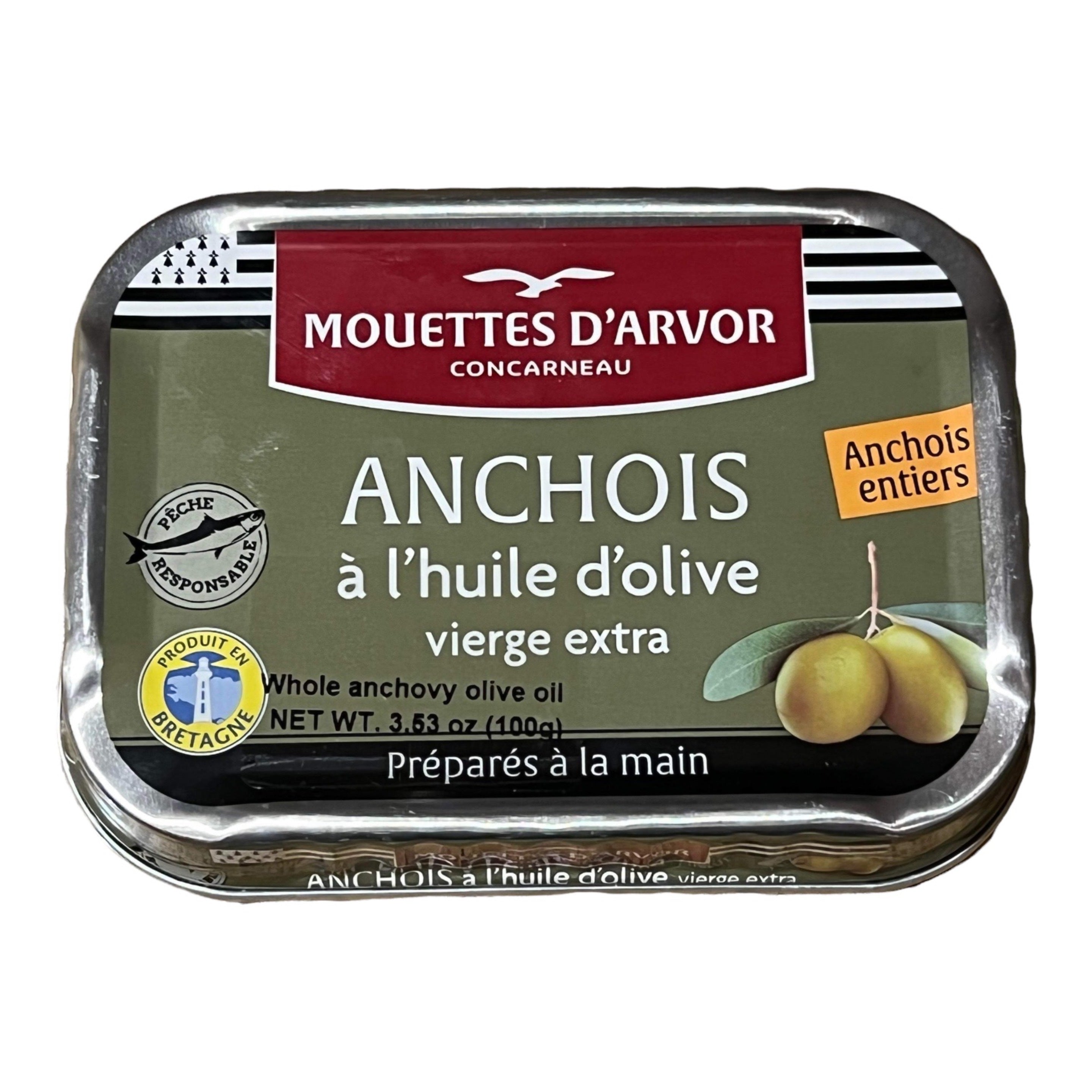 🇫🇷 Whole Anchovies In Extra Virgin Olive Oil, 3.5 oz (100g)