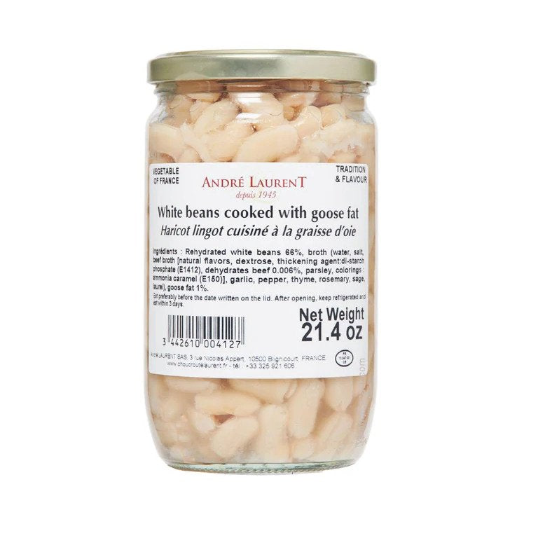 🇫🇷 White Beans Cooked w/ Goose Fat, 21.4 oz (607g)