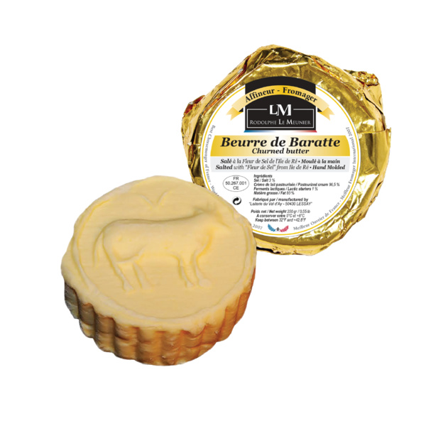 🇫🇷 Salted Churned Butter w/ Île de Ré ou 'Fleur de Sel, 8.8 oz (250g)