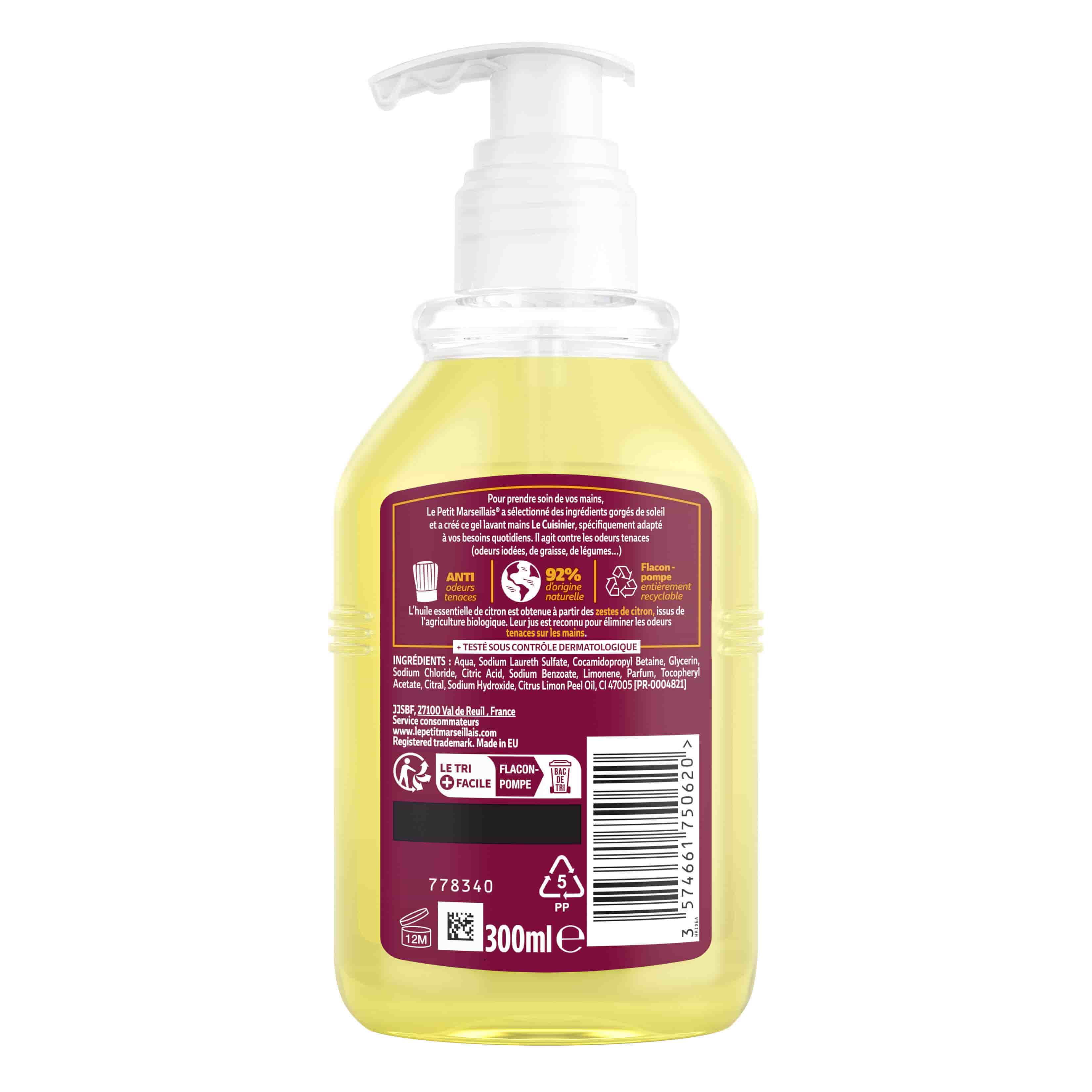 🇫🇷 Le Cuisinier Liquid Hand Soap w/ Organic Lemon Zest, 300ml