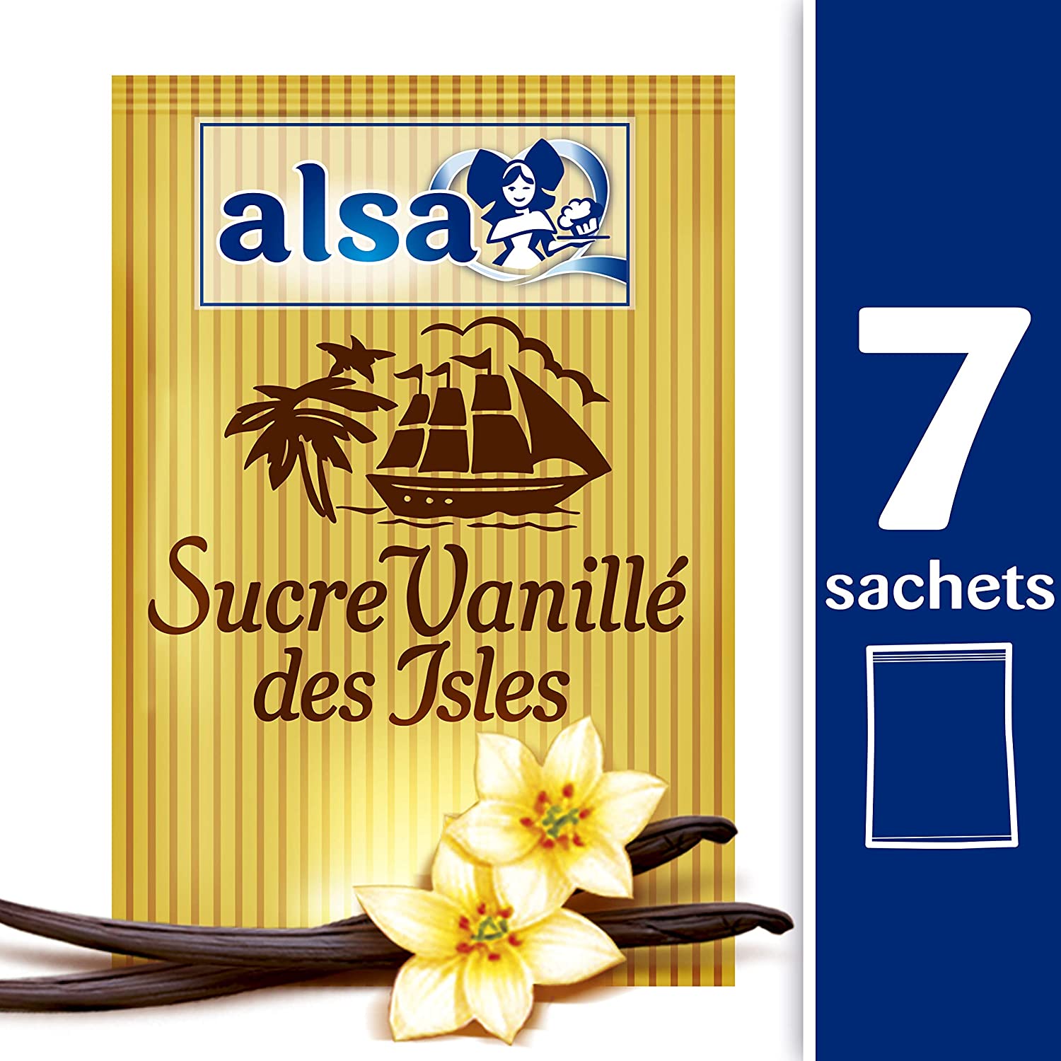 🇫🇷 7 Natural Vanilla Cane Sugar, 7 Pack x 0.26 oz