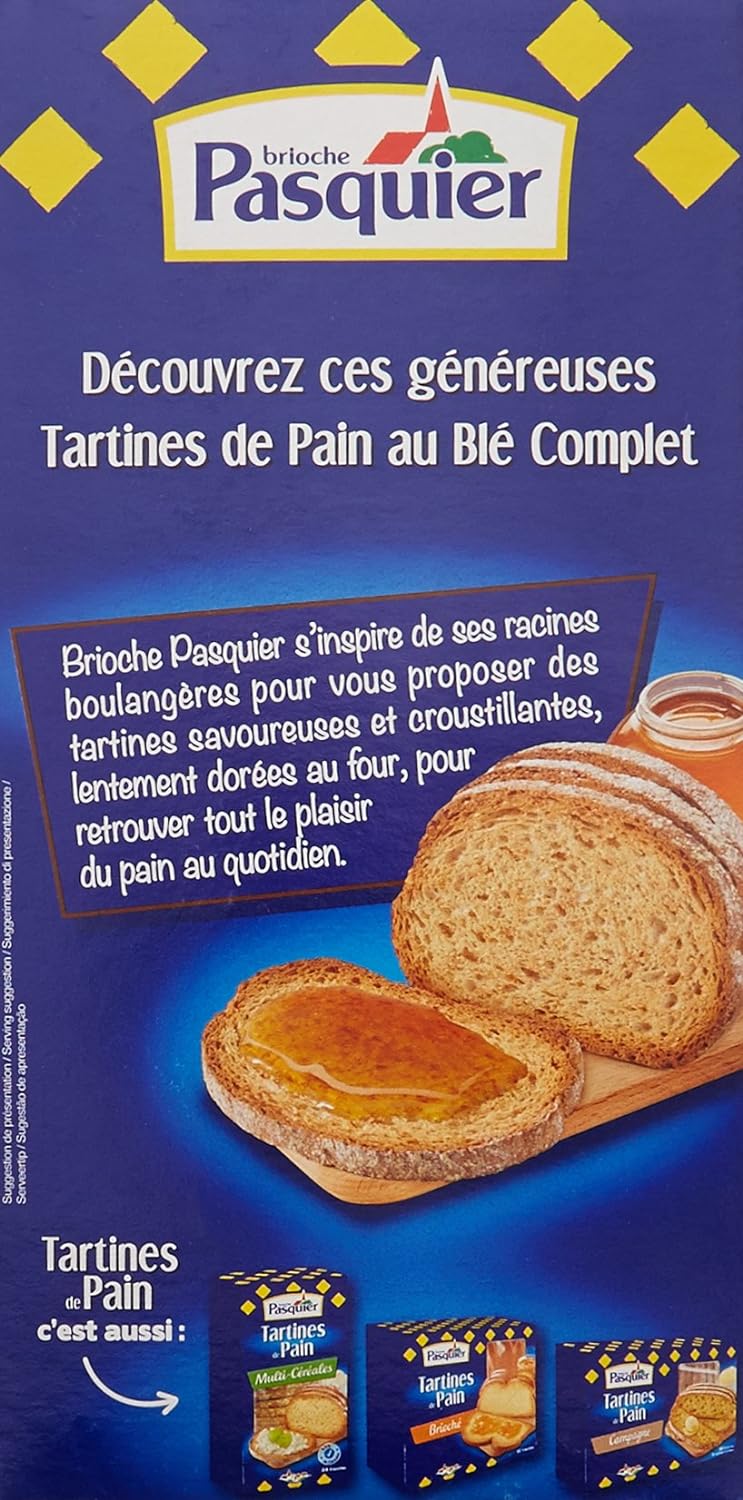 🇫🇷 24 Whole Wheat Breakfast Toast/Tartines de Pain, (240g)