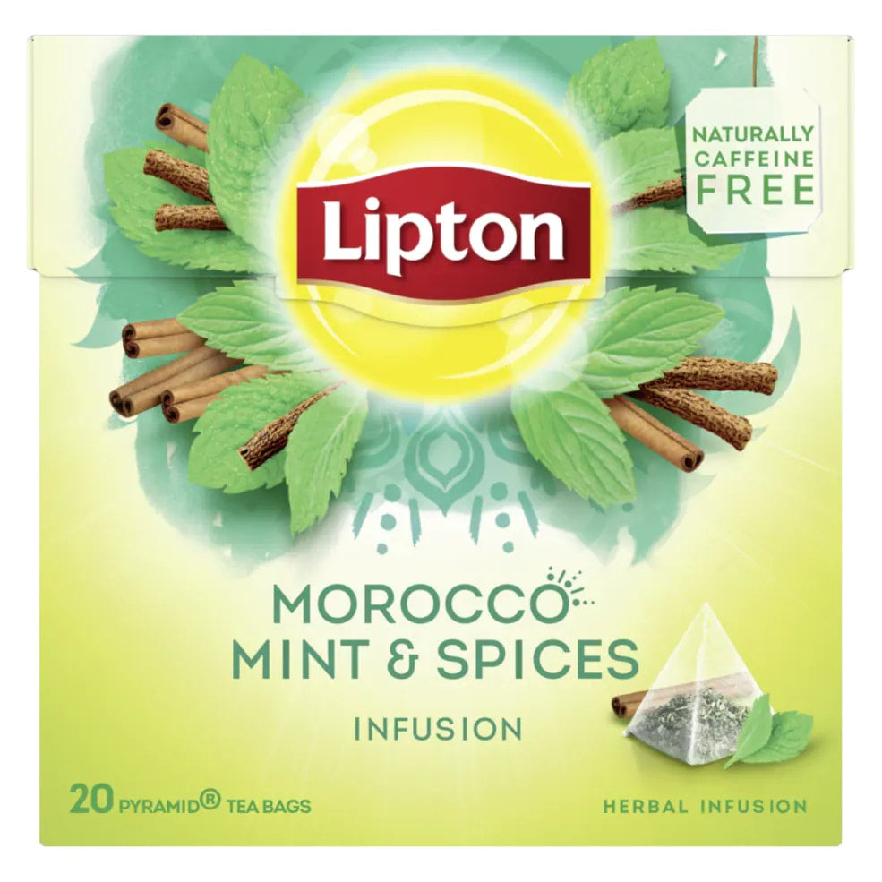 🇲🇦 20 Moroccan Mint & Spices Herbal Tea Bags by Lipton, 1.4 oz (40g)
