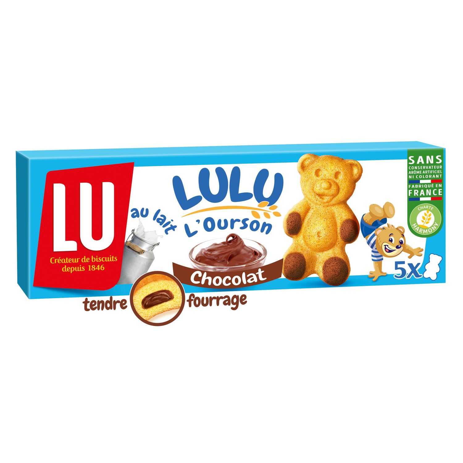 🇫🇷 5 Milk Chocolate LuLu L'Ourson by LU, 5.3 oz (150g)