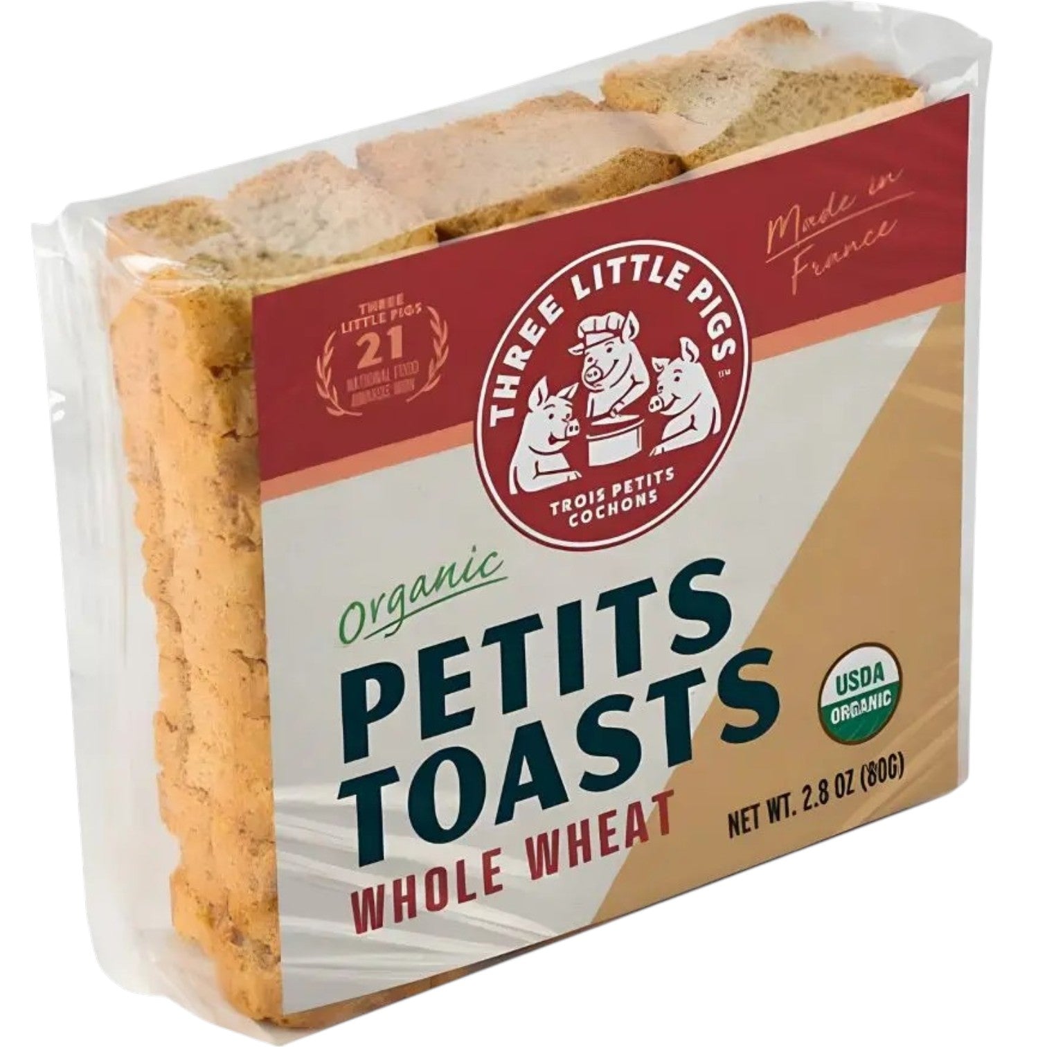 🇫🇷 Organic Whole Wheat Petits Toasts, 2.8 oz (80g)