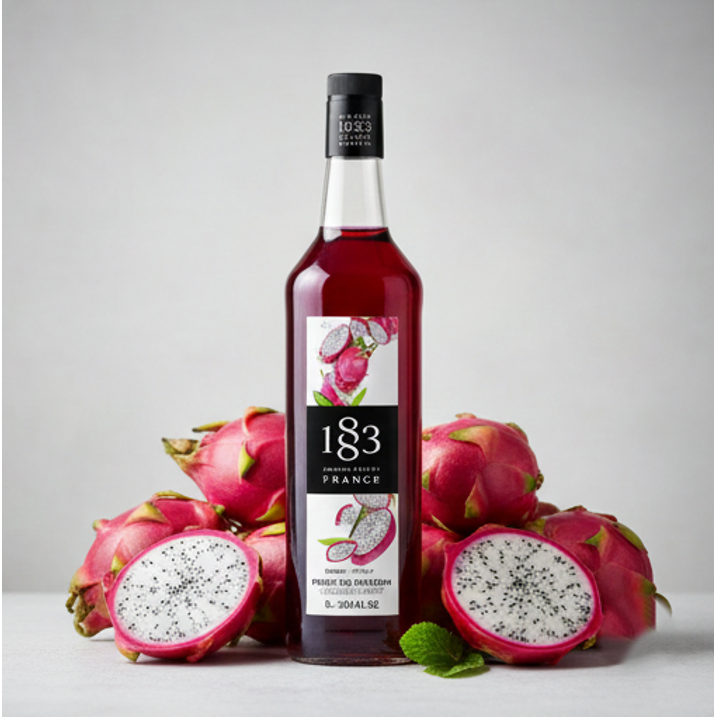 🇫🇷 1883 Dragon Fruit - French Premium Mixed Berries Syrup, 33.8 fl oz (1 liter, PET bottle)