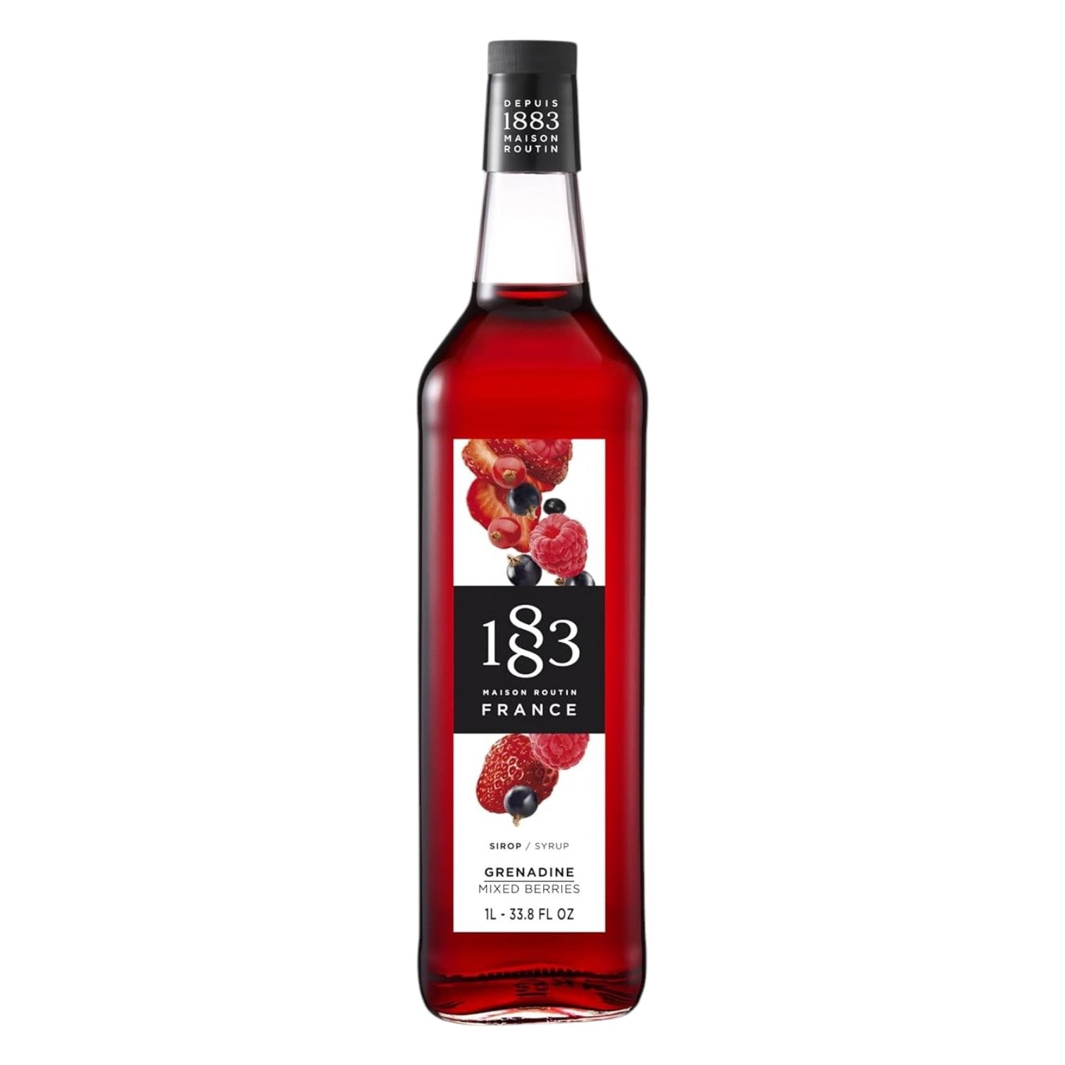 syrup16g 切り抜き184枚 🇫🇷 1883 Grenadine - French Premium Mixed Berries Syrup, 33.8 fl
