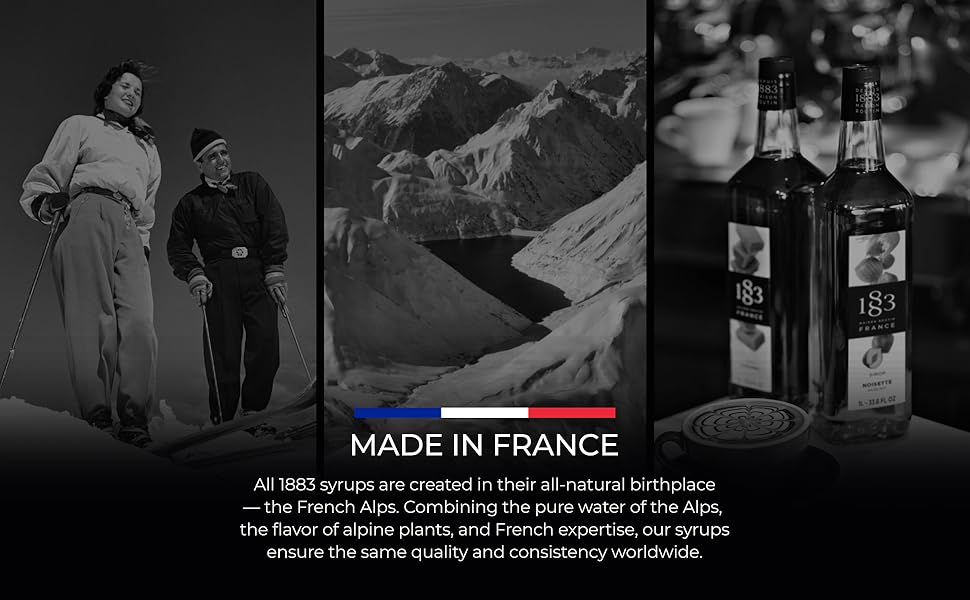 🇫🇷 1883 Vanilla Syrup - French Premium Syrup, 33.8 fl oz (1 liter)