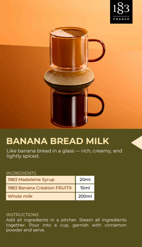 🇫🇷 1883 Madeleine - French Premium Mixed Berries Syrup, 33.8 fl oz (1 liter, Glass bottle)