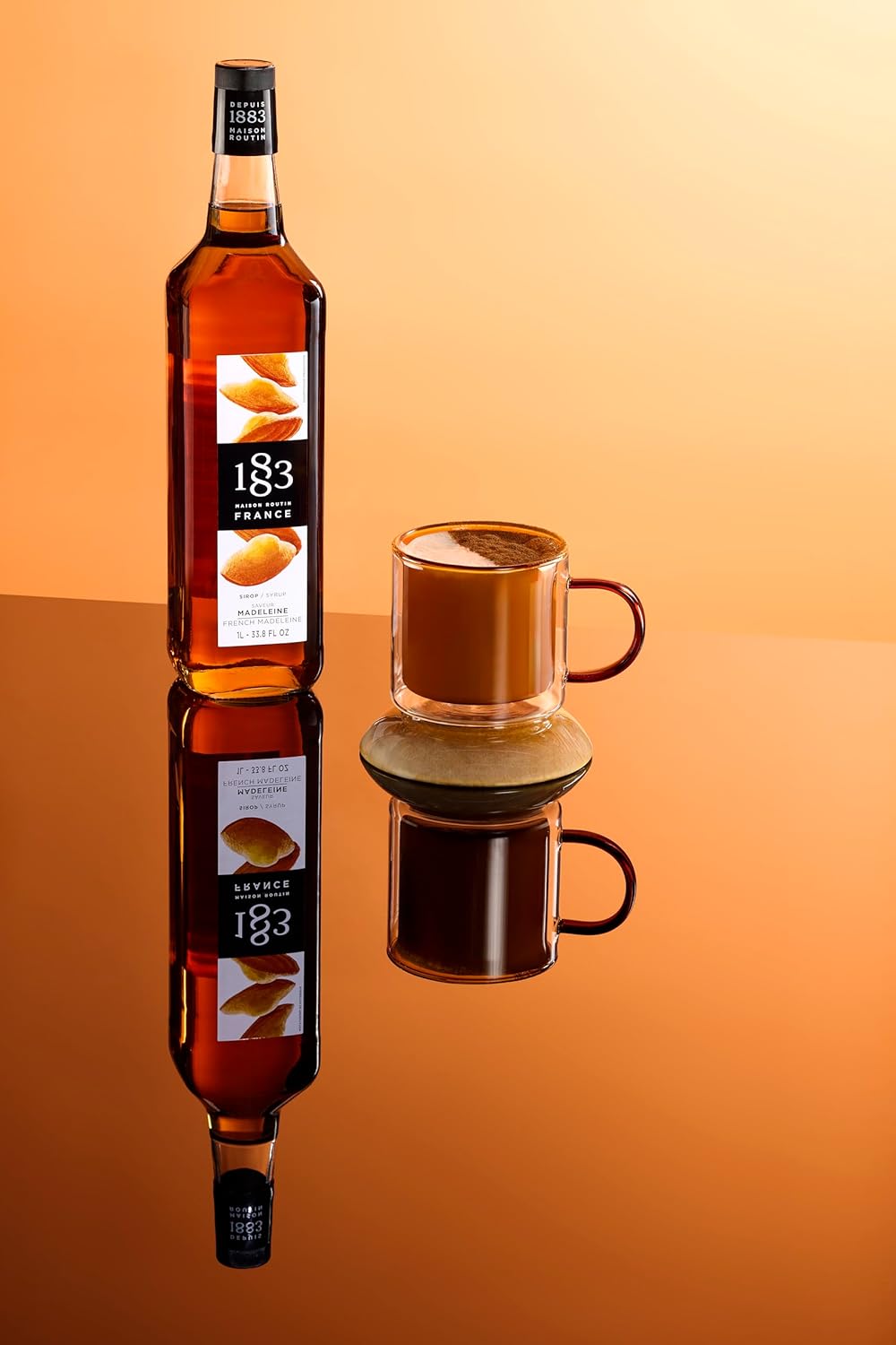 🇫🇷 1883 Madeleine - French Premium Mixed Berries Syrup, 33.8 fl oz (1 liter, Glass bottle)