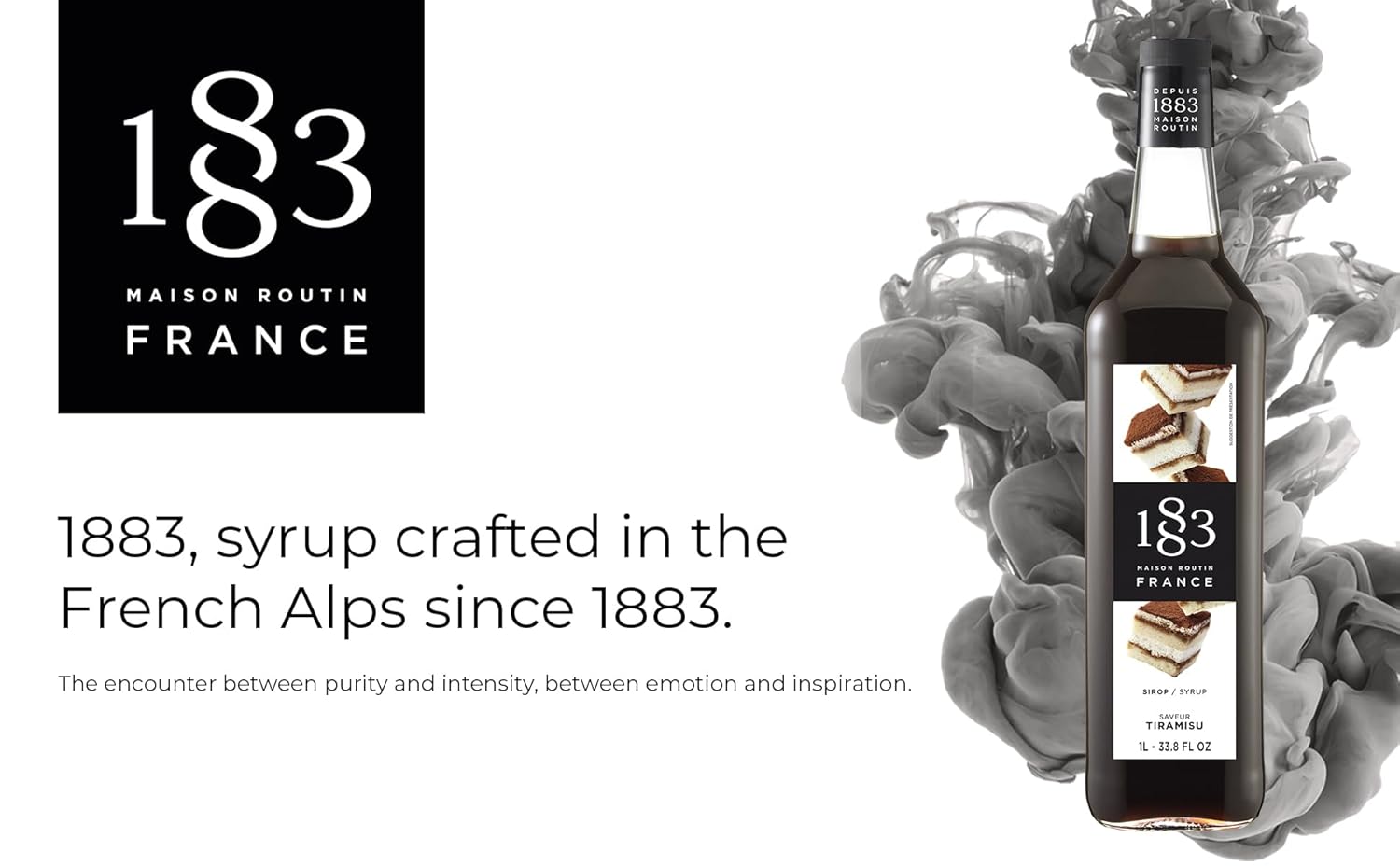 🇫🇷 1883 Tiramisu Syrup - French Premium Syrup, 33.8 fl oz (1 liter)