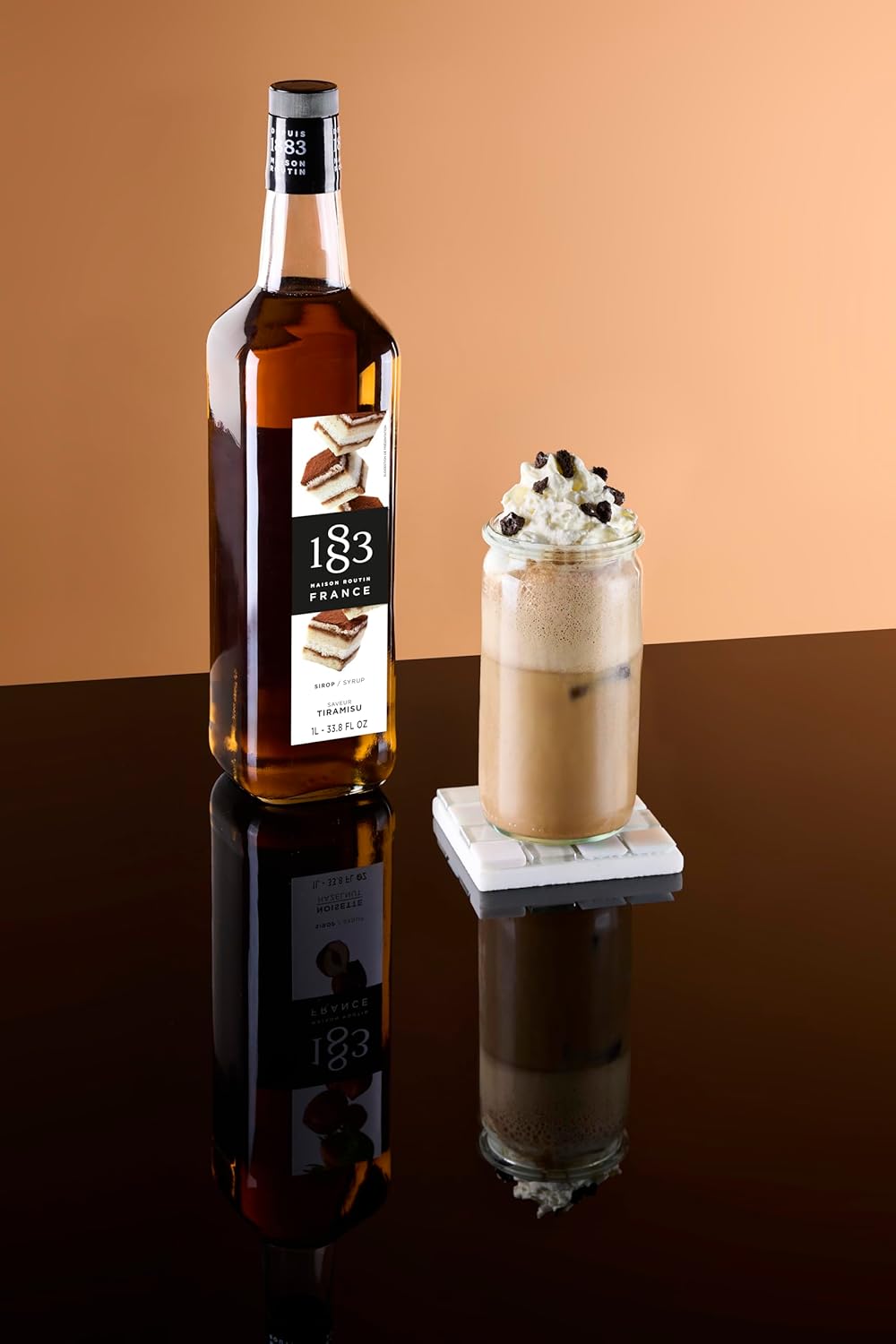 🇫🇷 1883 Tiramisu Syrup - French Premium Syrup, 33.8 fl oz (1 liter)