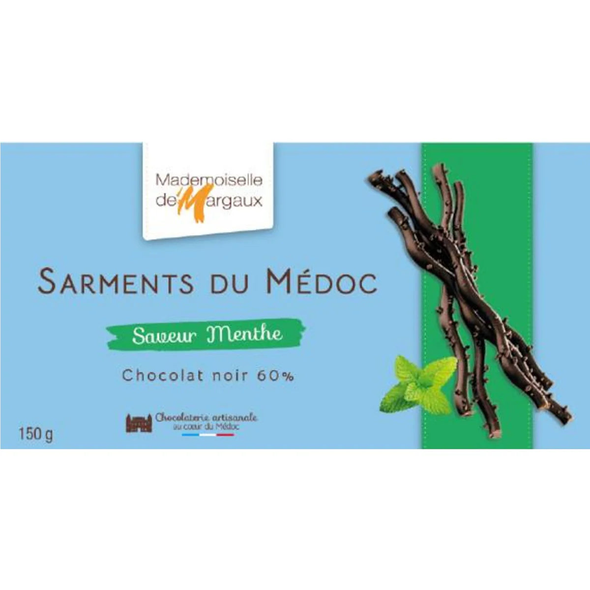 ๐ซ๐ท Sarments Du Mรฉdoc Menthe - Dark Chocolate Twigs w/ Natural Mint Flavor, 5.3 oz (150g)