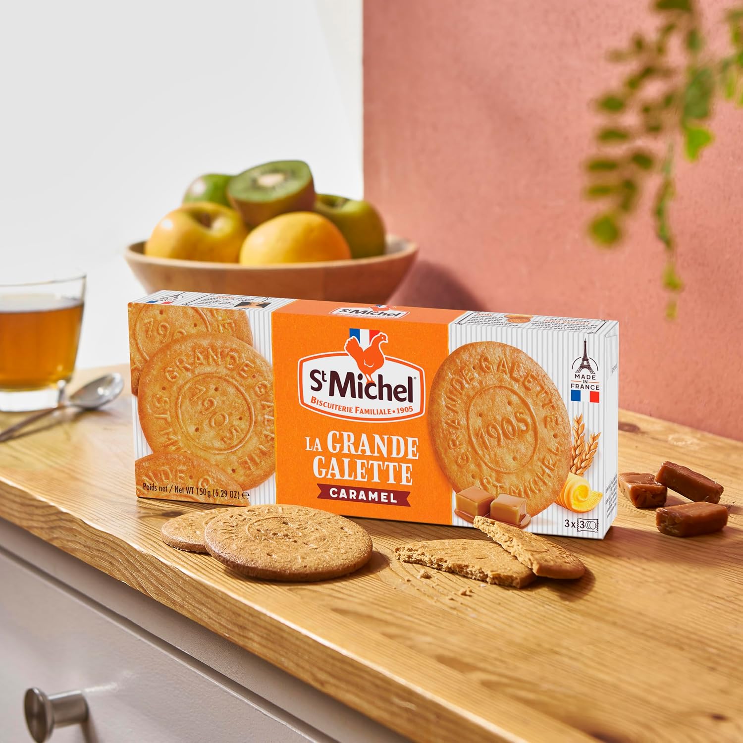 🇫🇷 Caramel Grandes Galettes Butter Cookies Biscuits, 5.29 oz (150g)