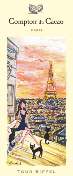 🇫🇷 Dark Chocolate (72%) ""Eiffel Tower & Paris Rooftops", 2.8 oz (80g)