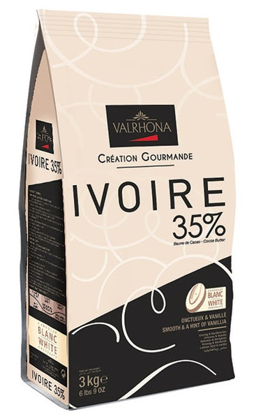 VALRHONA FEVES WHITE CHOCOLATE 35% 6.6 LB