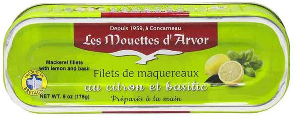 LES MOUETTES D'AVOR MACKEREL FILLET W/LEMON & BASIL