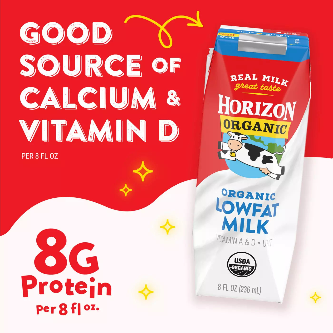 🇺🇸 Low Fat Milk 1% (UHT, Shelf Stable), 8 fl oz (236 ml)