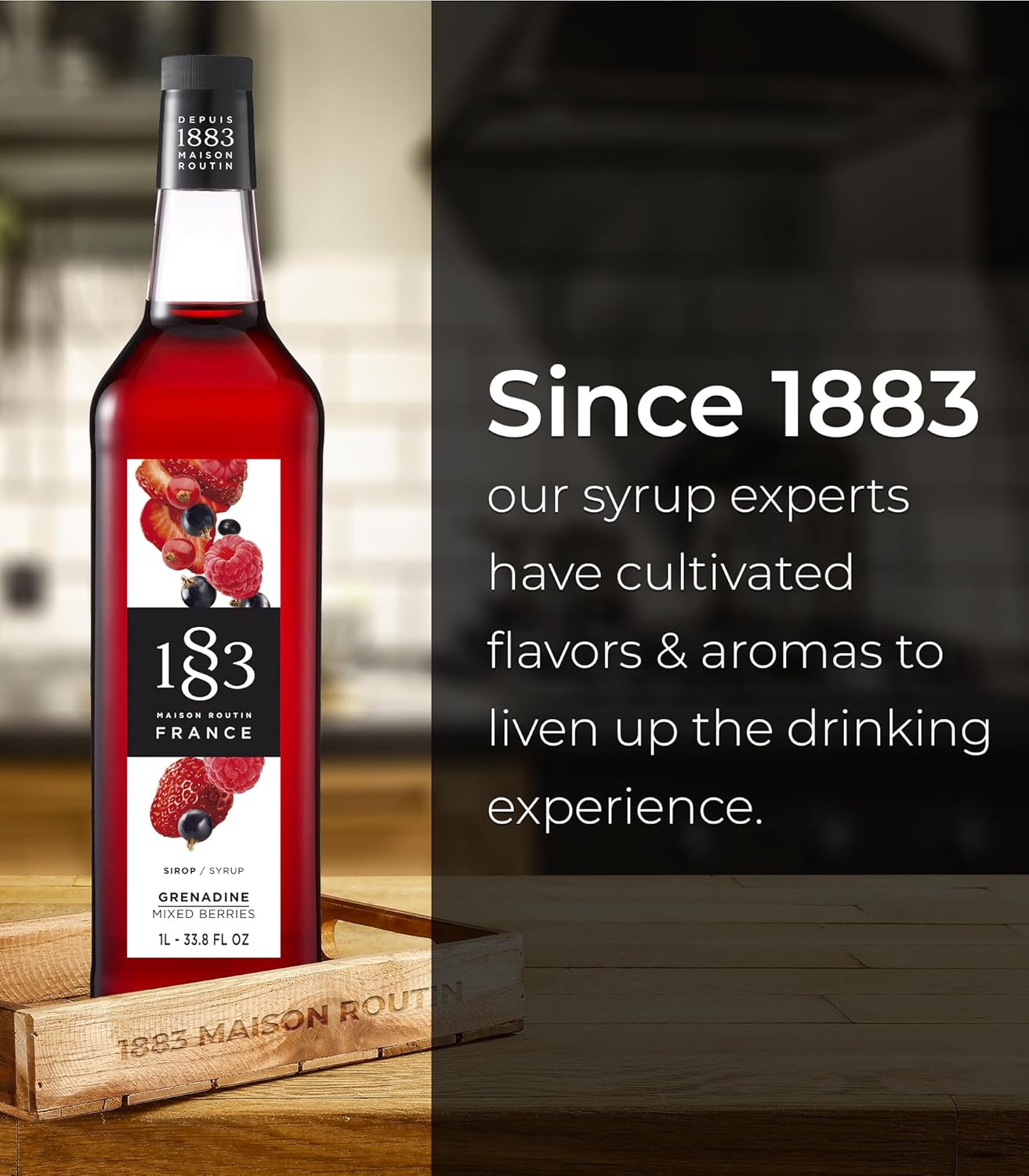 🇫🇷 1883 Grenadine - French Premium Mixed Berries Syrup, 33.8 fl