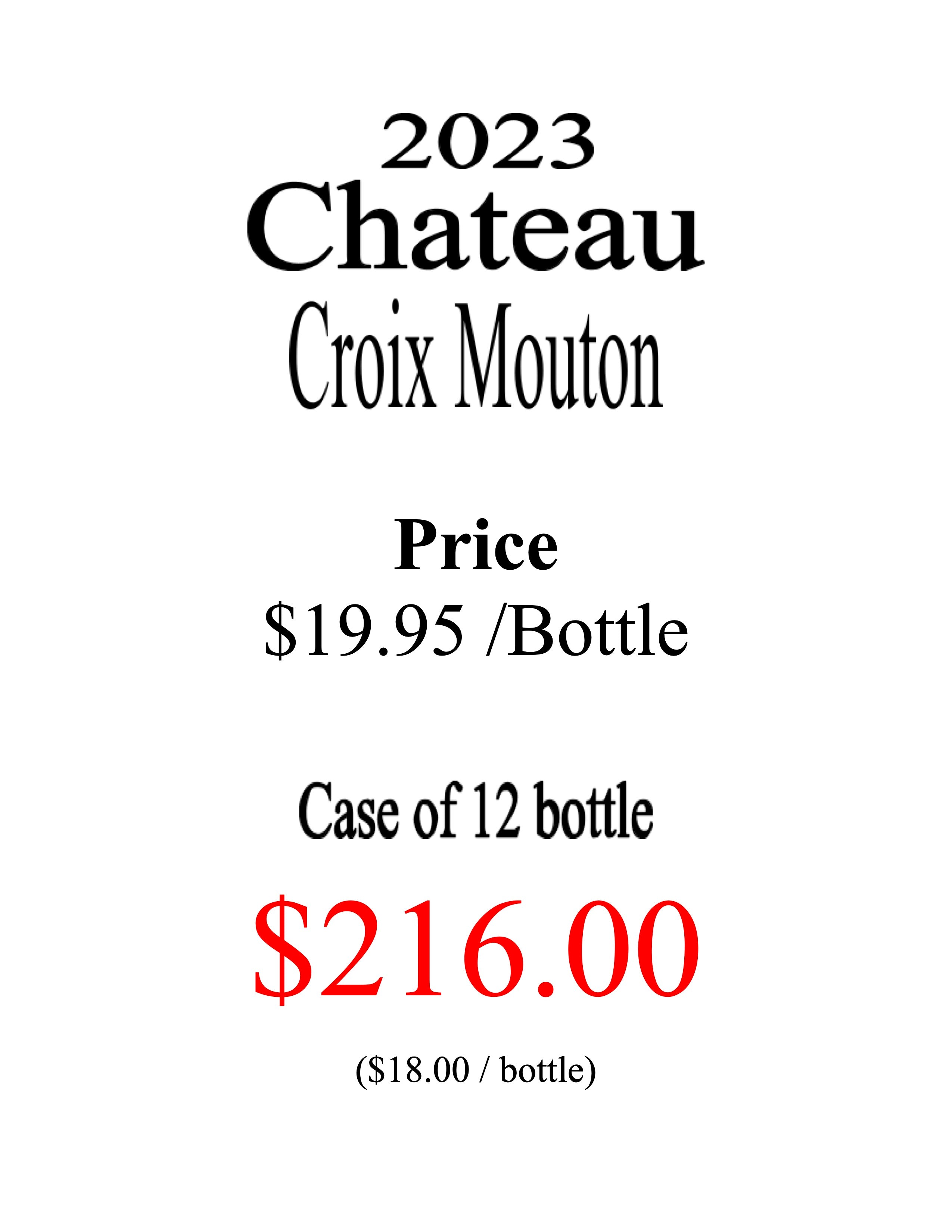 2023 BORDEAUX SUPÉRIEUR (RED), 750 ML