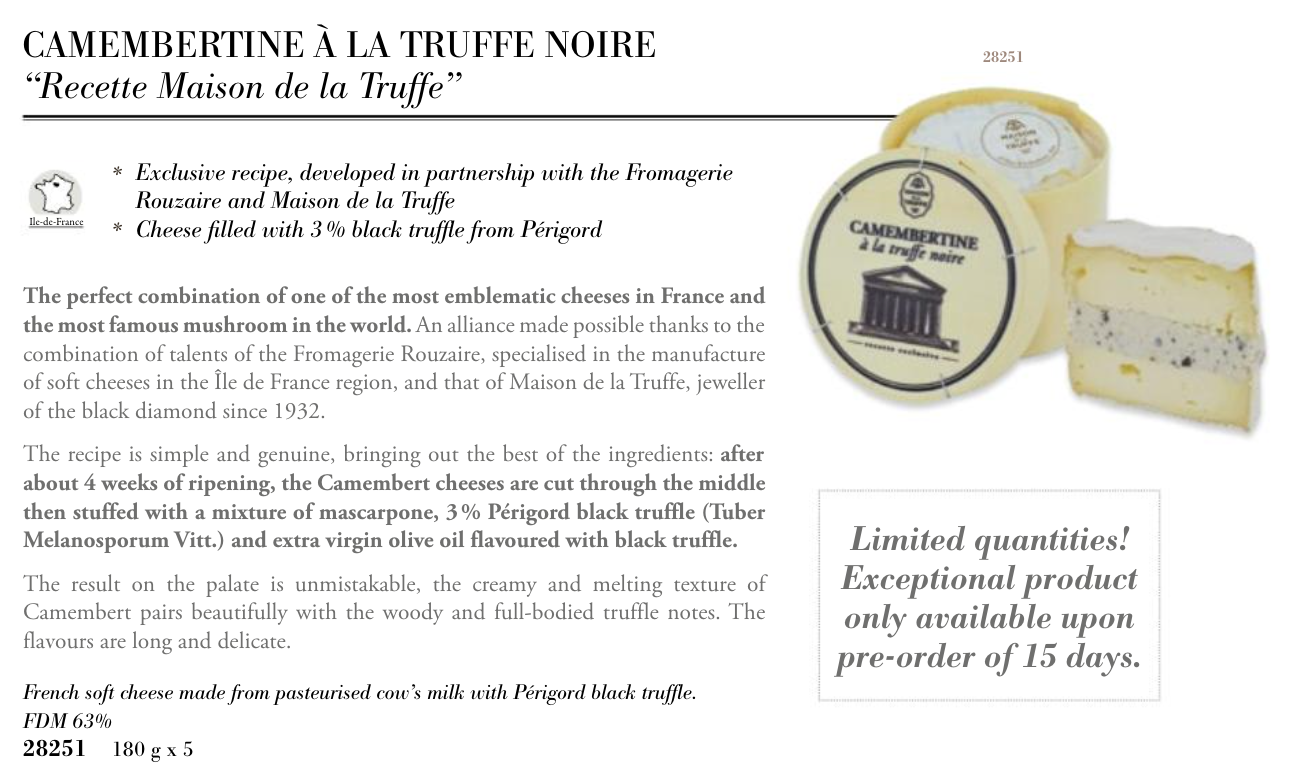 🇫🇷 Camembertine w/ Périgord Black Truffles • Maison de la Truffe, 6.35 oz