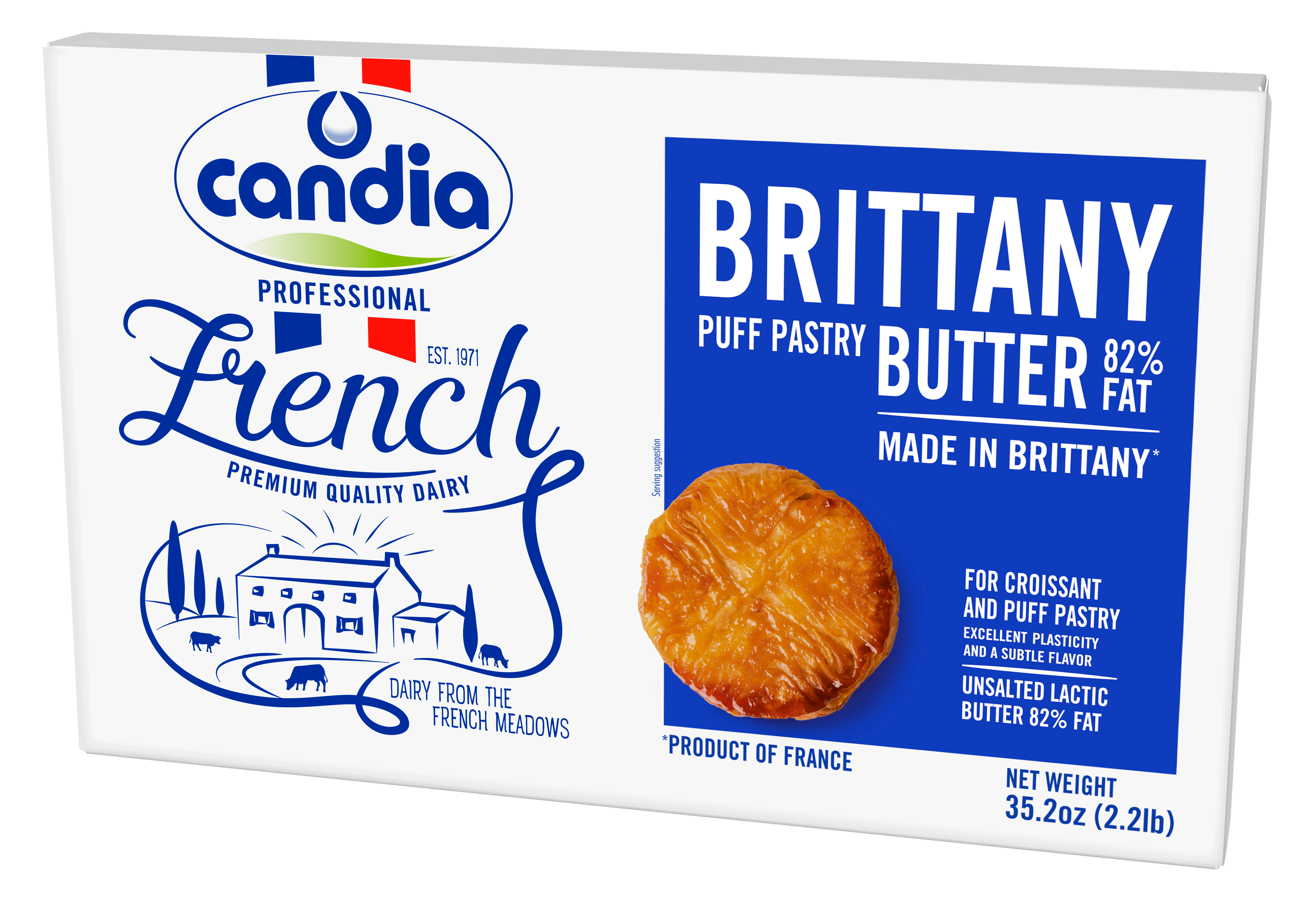 🇫🇷 Candia Professional Pastry Sheet Butter ‘Beurre de Tourage AOP' 82%, 2.2 lbs (1kg) [Frozen] ❄️