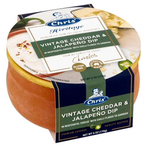 🇦🇺 Vintage Cheddar & Jalapeno Dip in Terracotta Crock, 6oz (170g)