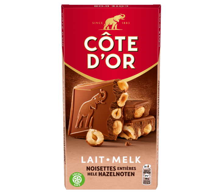 🇧🇪 Milk Chocolate w/ Whole Hazelnuts 'Lait Noisettes Entières', 6.3 oz (180g)