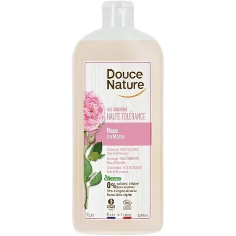 🇫🇷 Organic Rose from Morocco, High Tolerance Shower Gel,  33.81 fl oz (1000ml)