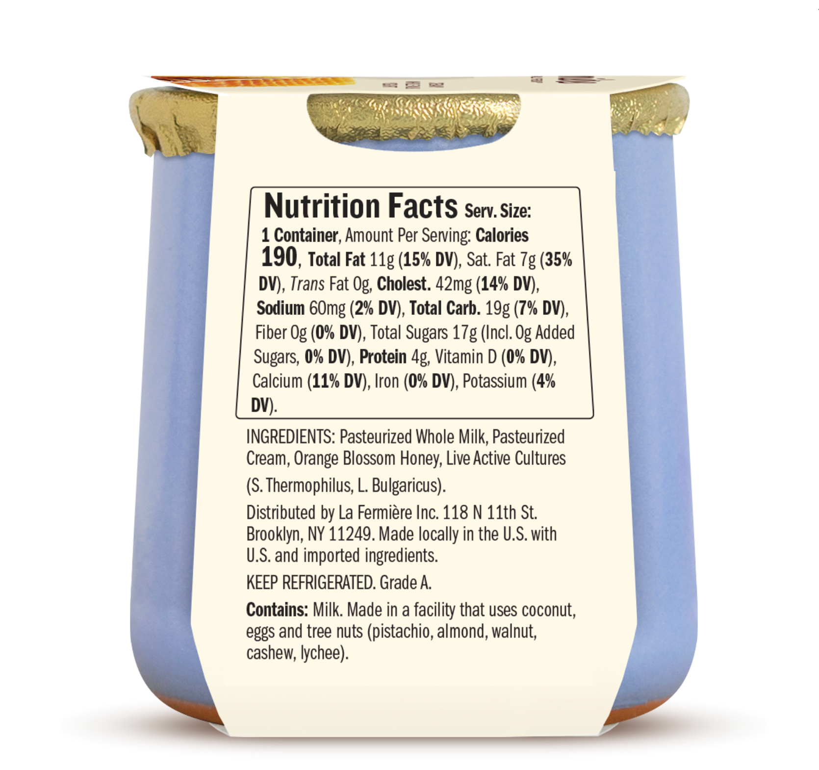 🇫🇷 Orange Blossom Yogurt, 4.9 oz (140g)