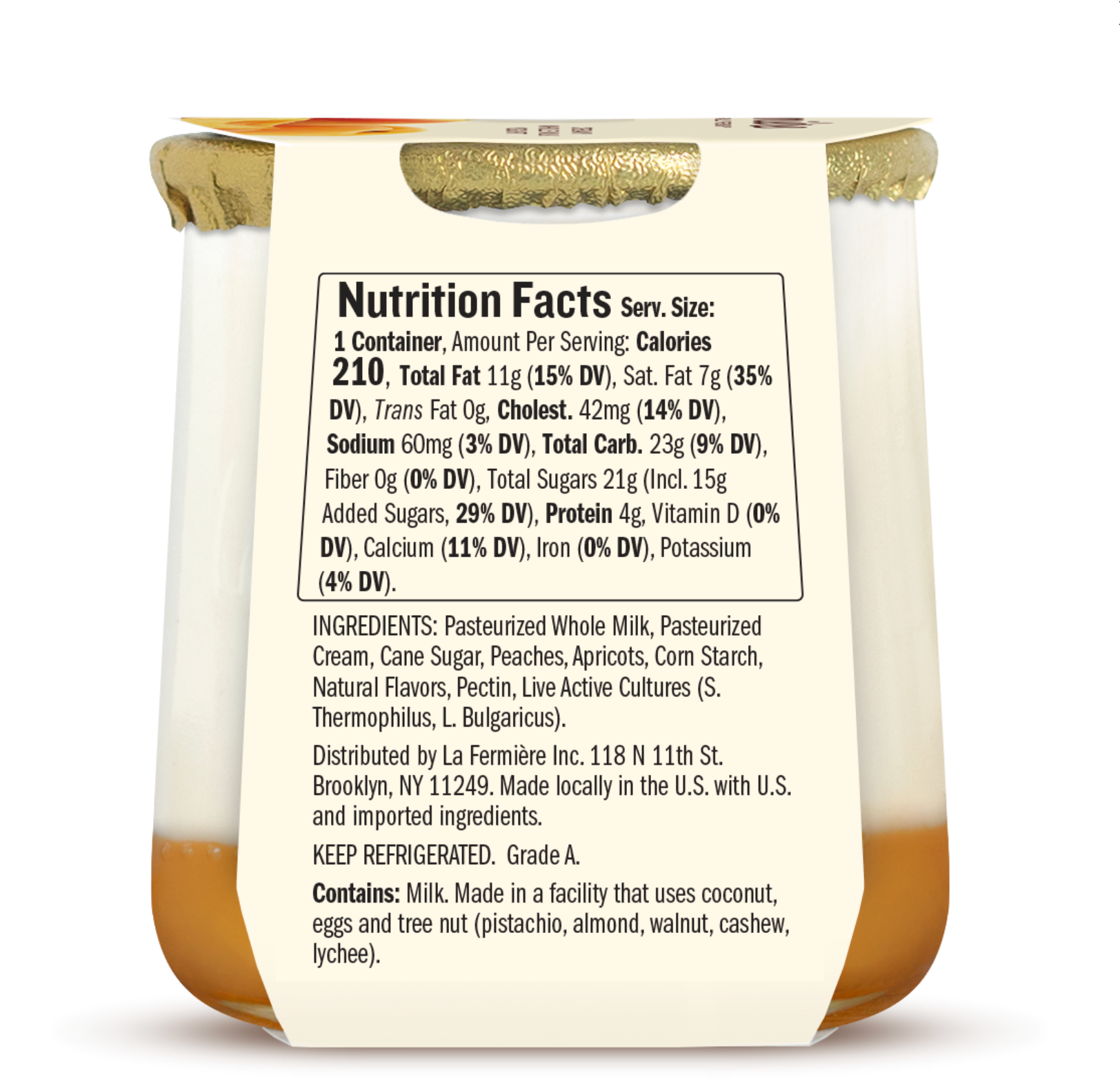 🇫🇷 Peach Apricot Yogurt, 4.9 oz (140g)