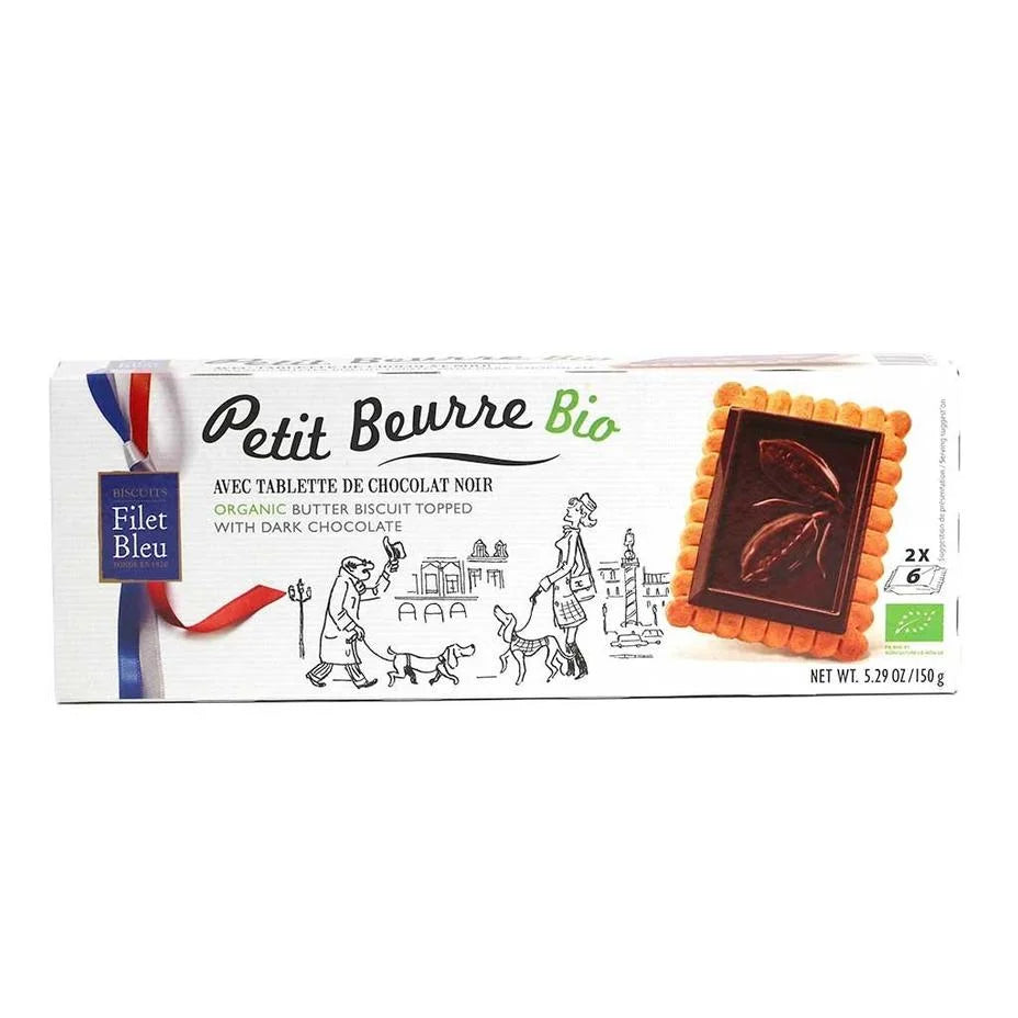 🇫🇷 Organic Petit Ecolier Butter Biscuits with Dark Chocolate, 5.2 oz (150g)