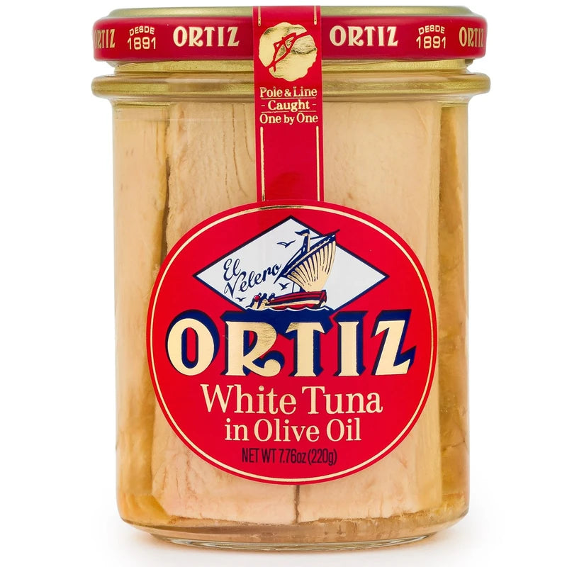 🇪🇸 White Tuna (Germon) in Olive Oil in Glass Jar, 7.76 oz (220g)