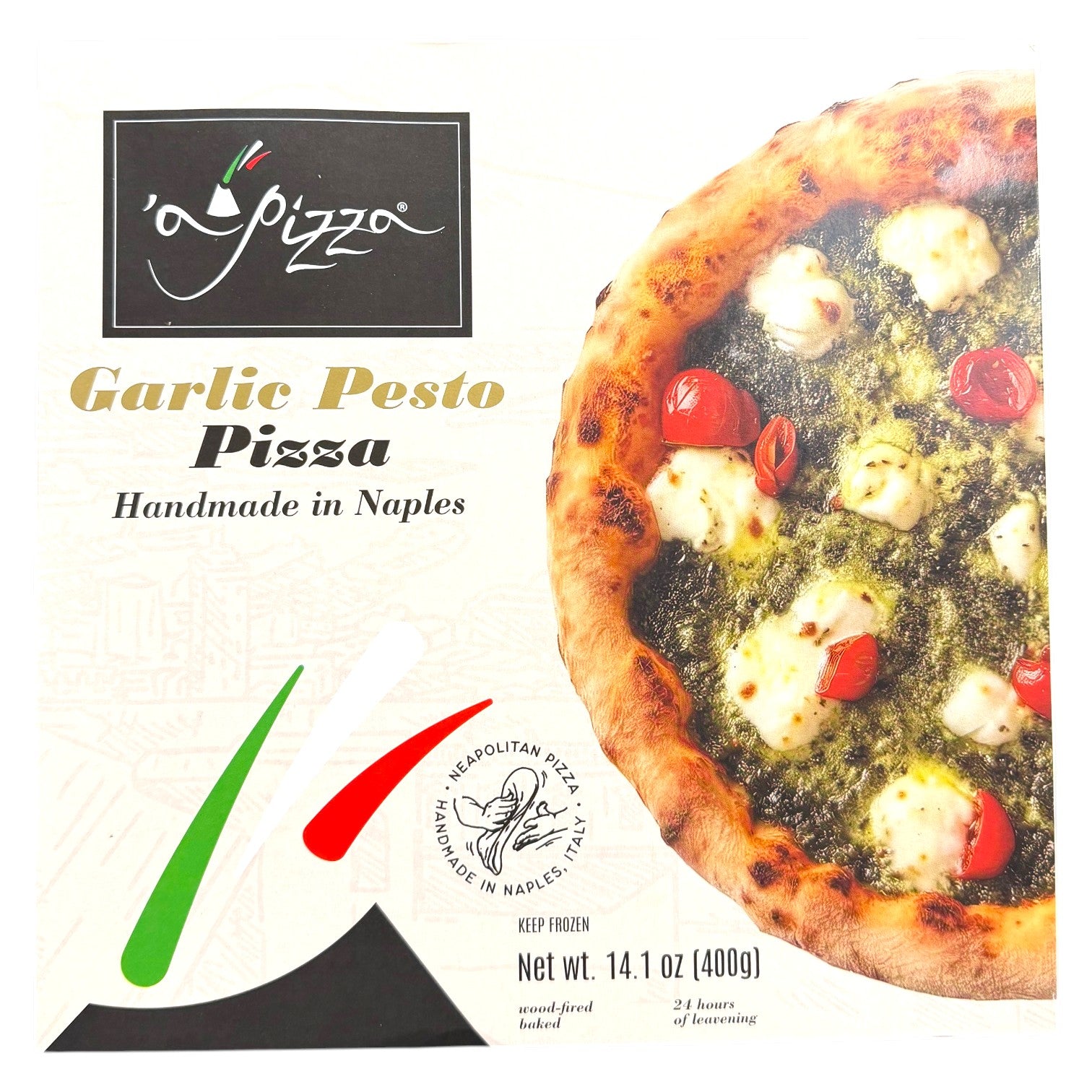 🇮🇹 Authentic 11" Napolitana Garlic & Pesto Pizza [Frozen] ❄️ , 14 oz