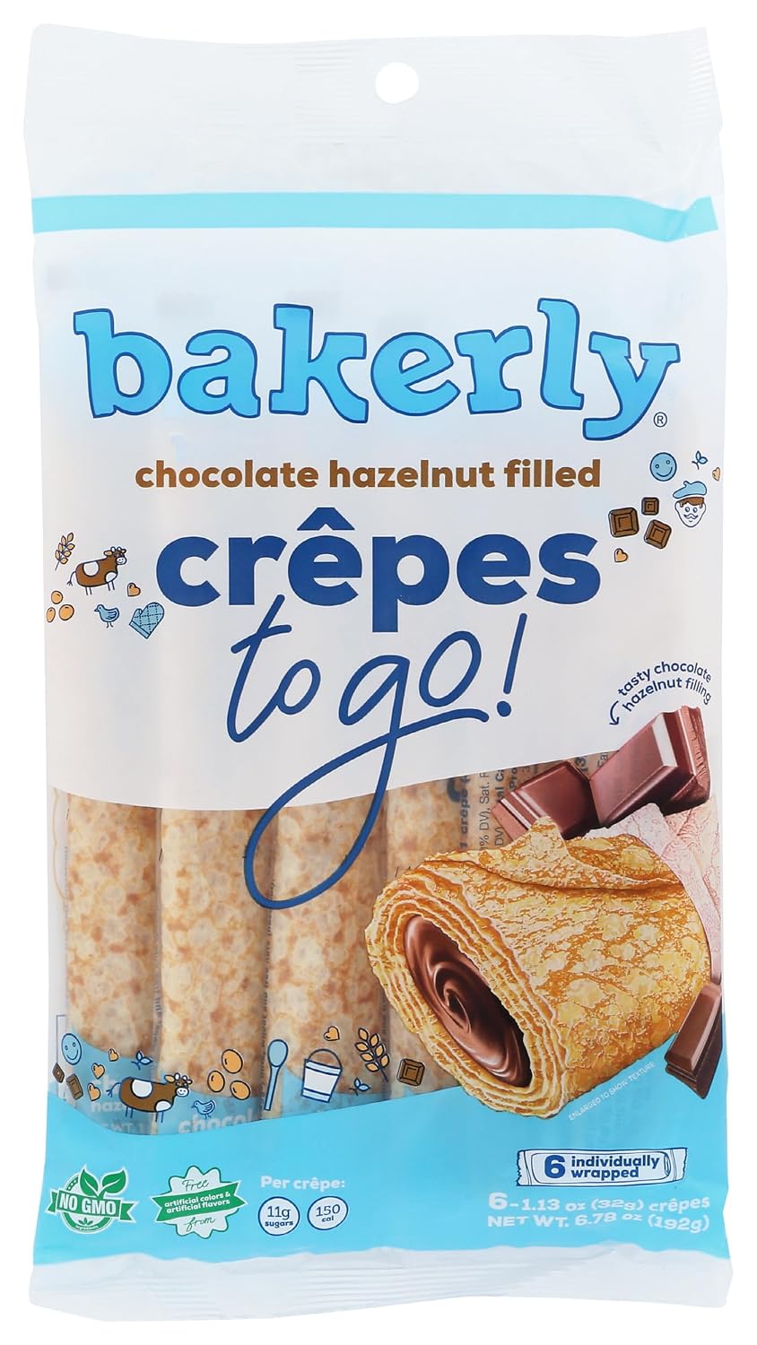 🇫🇷 6 Chocolate Hazelnut Crêpes To-Go!, 6.78 oz (192g)