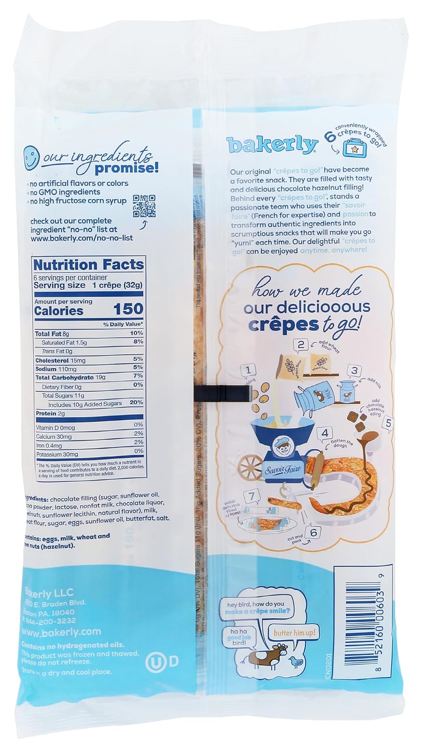 🇫🇷 6 Chocolate Hazelnut Crêpes To-Go!, 6.78 oz (192g)