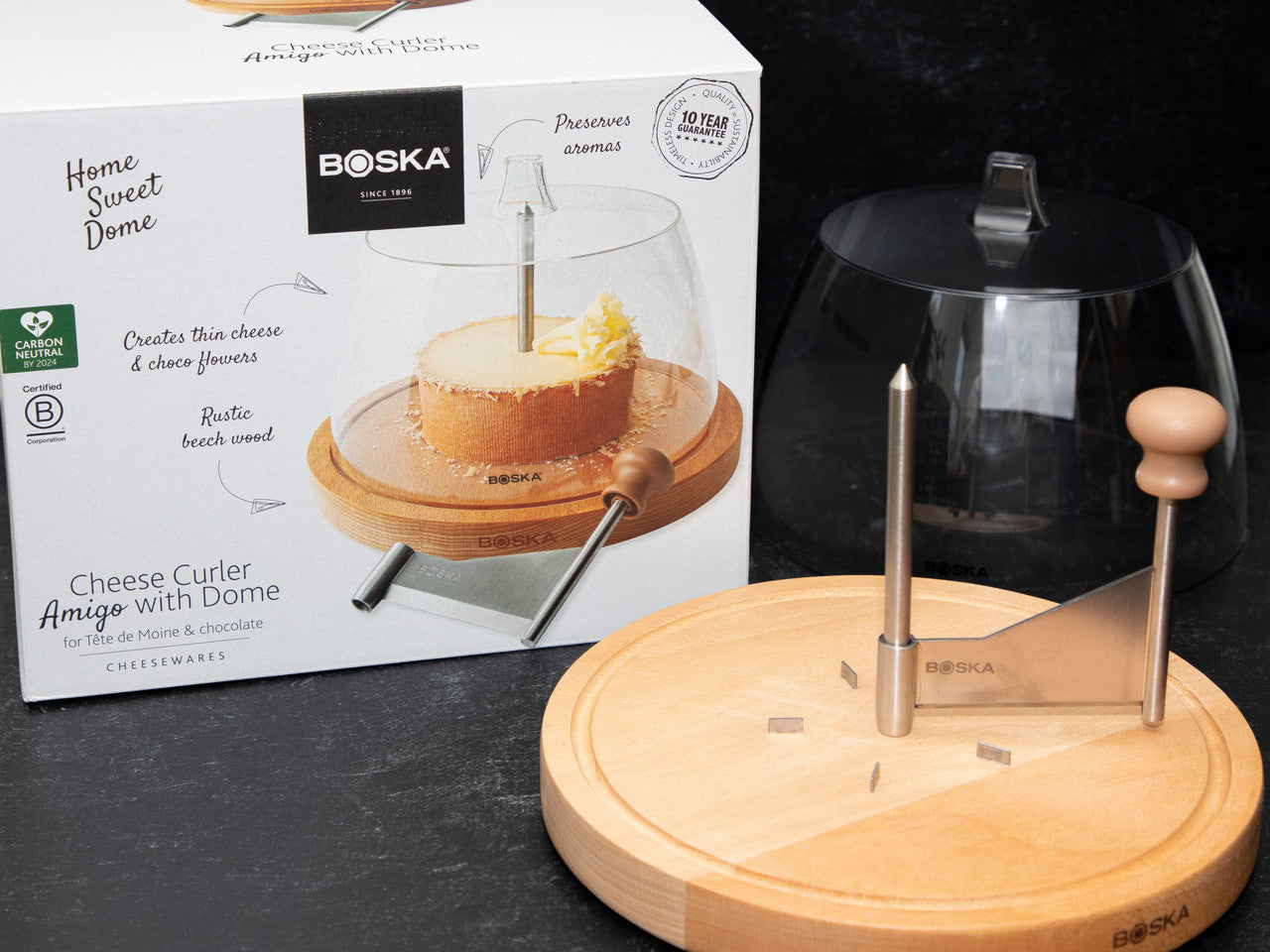 🇳🇱 Professional Stainless Steel Cheese Curler Amigo w/ Dome for Tête de Moine, Petit Basque & More
