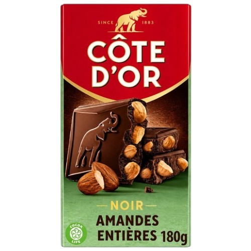 🇧🇪 Dark Chocolate w/ Whole Almonds 'Noir Amandes Entières', 6.3 oz (180g)