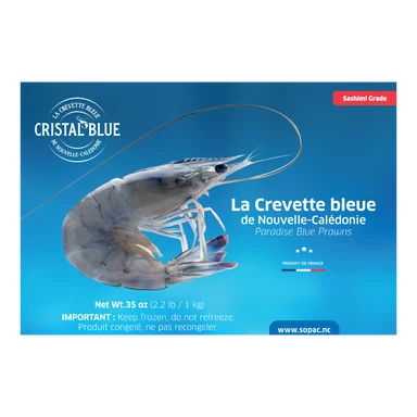 🇫🇷 Ultra-Premium New Caledonia Blue Prawns (Sashimi Grade), 2.2 lbs (1kg) [Frozen] ❄️
