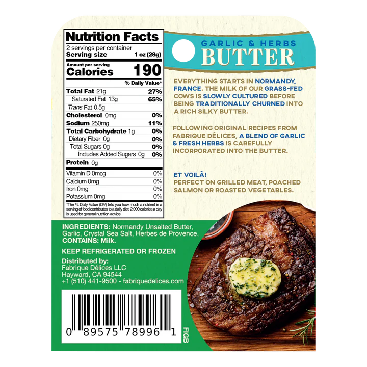 🇫🇷 Isigny Garlic & Herbs Butter, 2oz