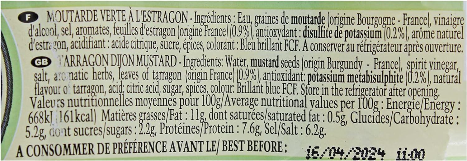 🇫🇷 Tarragon Dijon Mustard in Orsio Jar, 10.93 oz (310g)