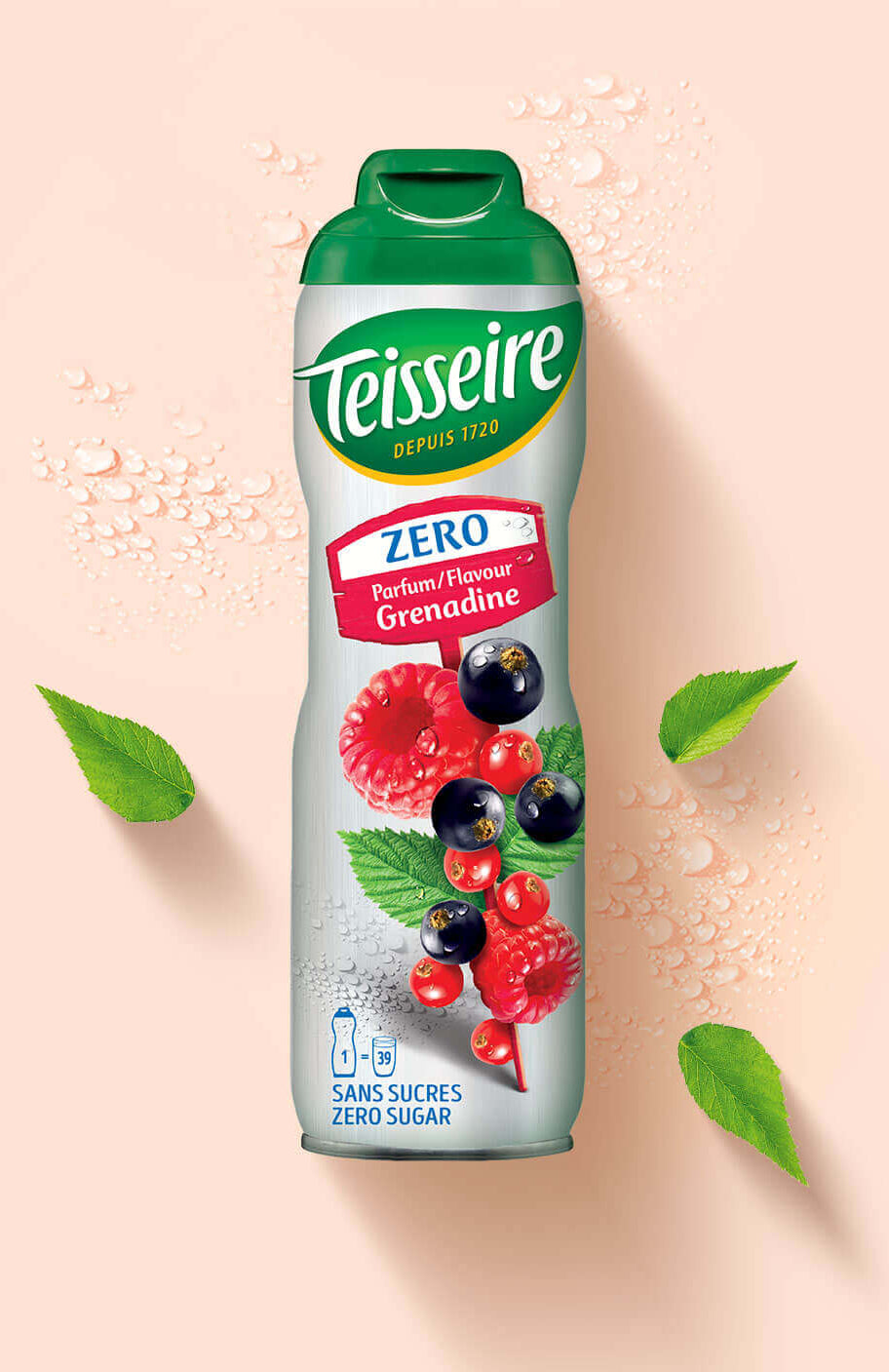 🇫🇷 Grenadine Syrup "Zero Sugar", 20.3 fl oz (600ml)