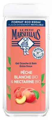 🇫🇷 Organic White Peach & Nectarine Shower Gel, 22 fl oz (650ml) [Large Size]