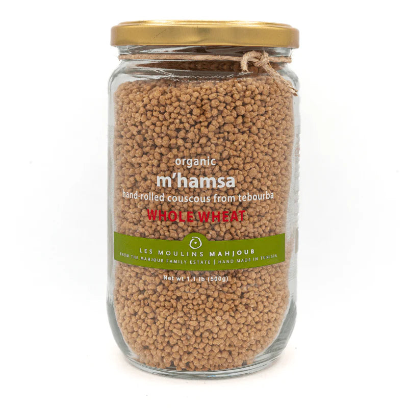 🇹🇳 Organic M'Hamsa Hand-Rolled Whole Wheat Couscous, 17.6 oz (500g) 🚨