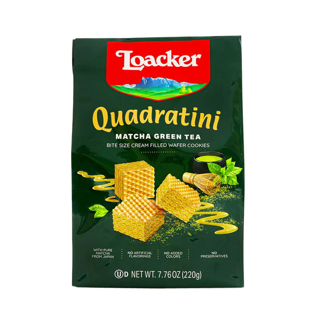 🇦🇹 🇮🇹 55 Matcha 'Quadratini' Creme-Filled Wafers by Loacker, 7.7 oz (220g) *Best By Date: October 2024