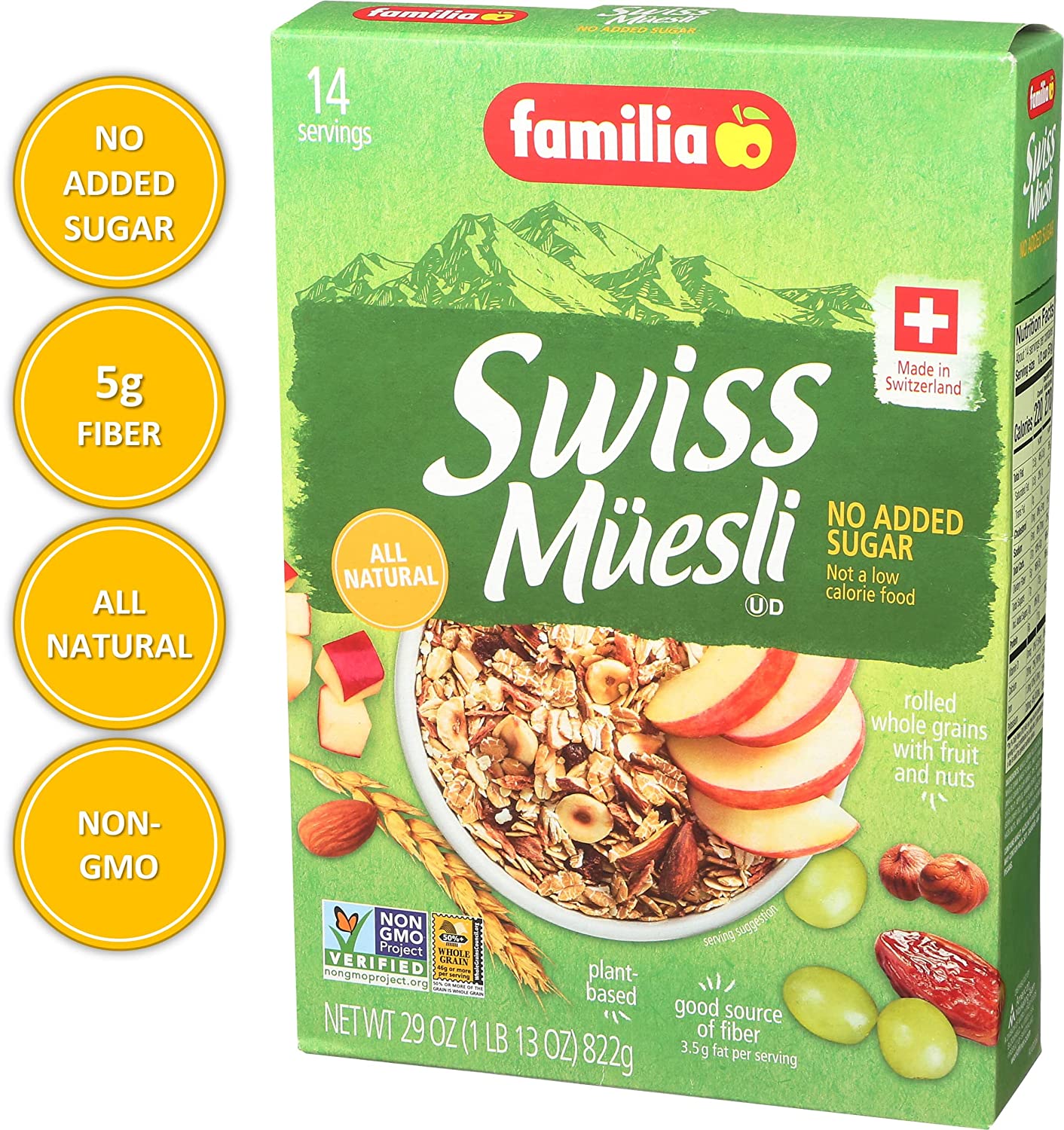 🇨🇭 No Added-Sugar Swiss Müesli, 29 oz (822g)