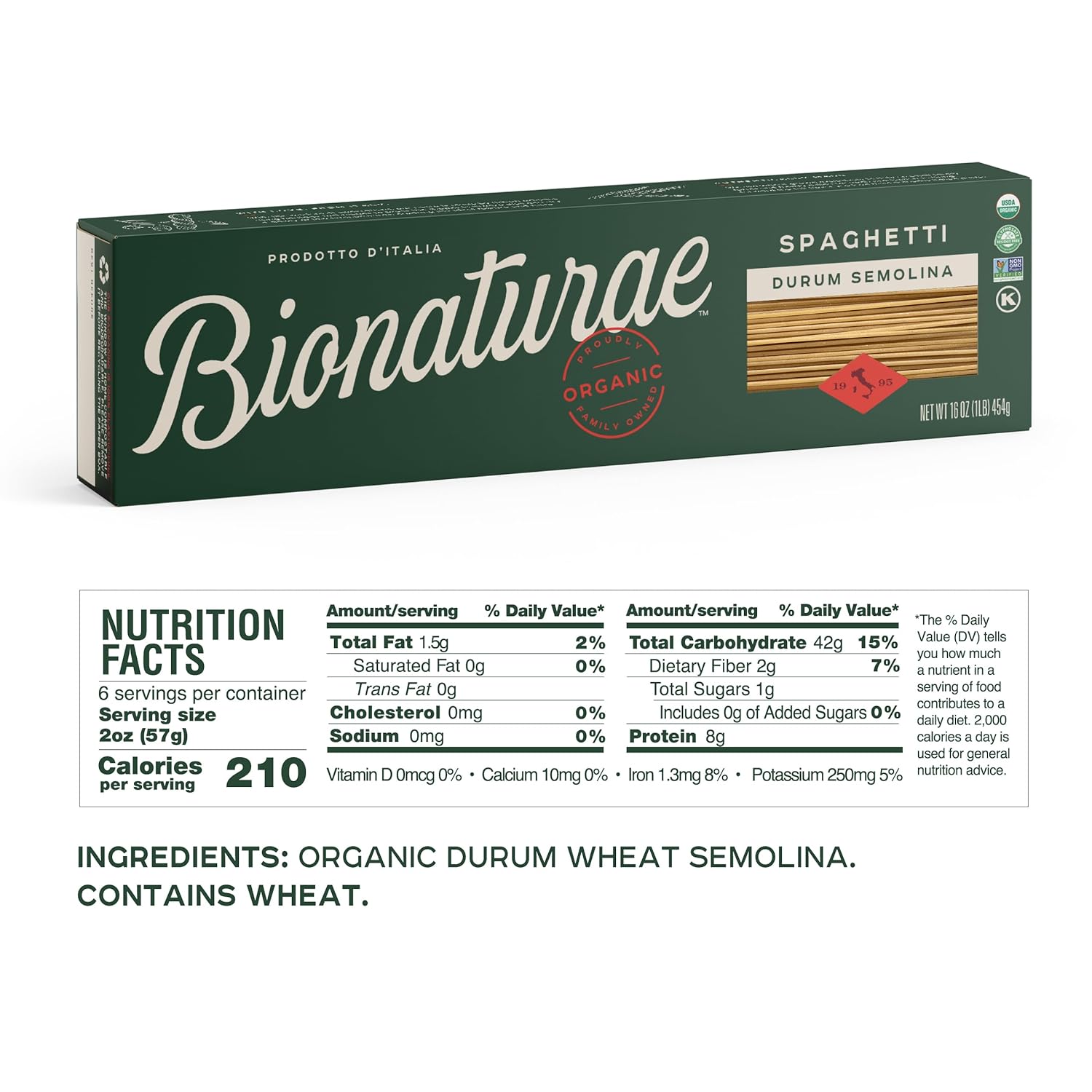 🇮🇹 Organic Spaghetti, 16 oz (454g)