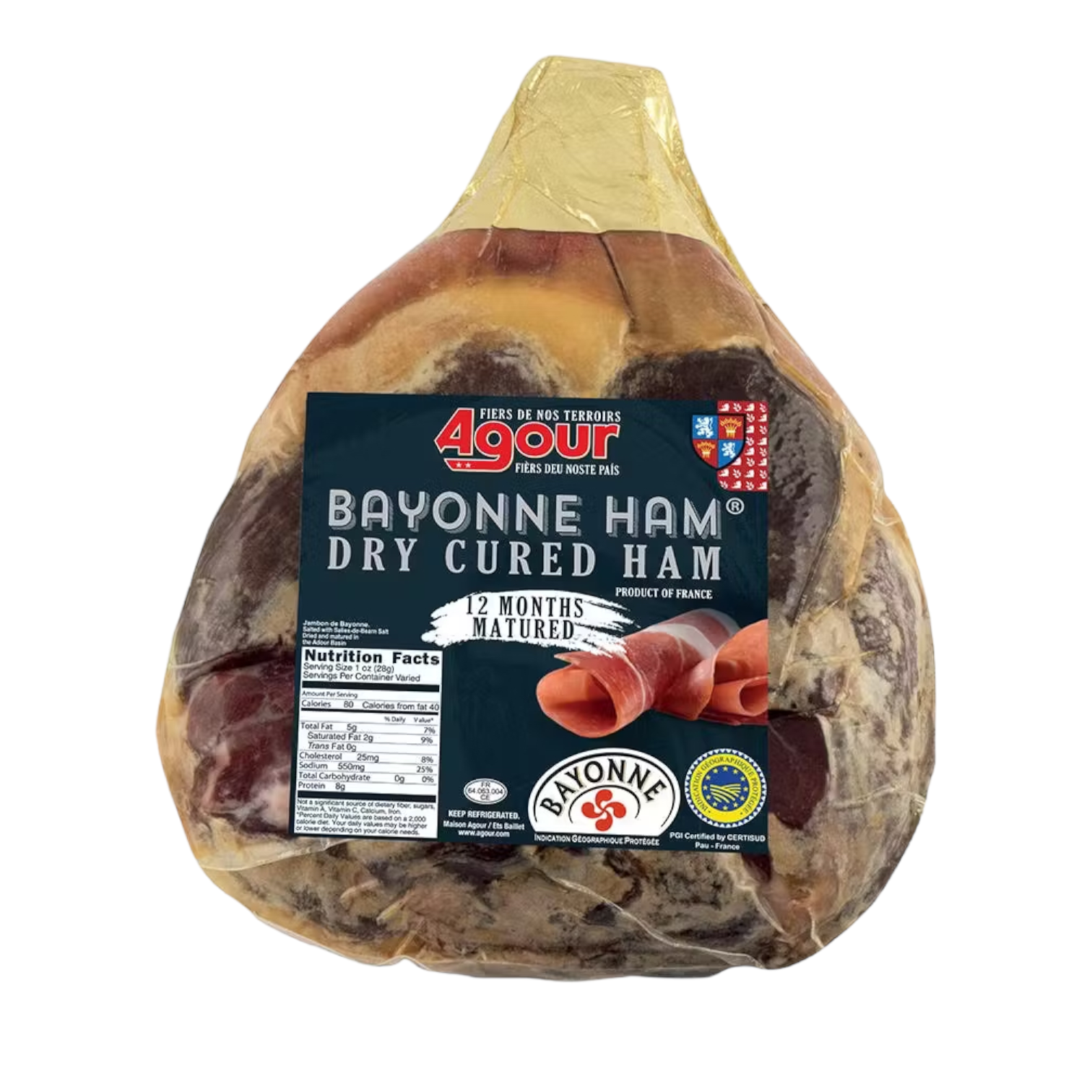 🇫🇷 Whole Bayonne Ham (Aged 12 Months) by Agour 🐖, ~12 lbs [Pre-Order Only]