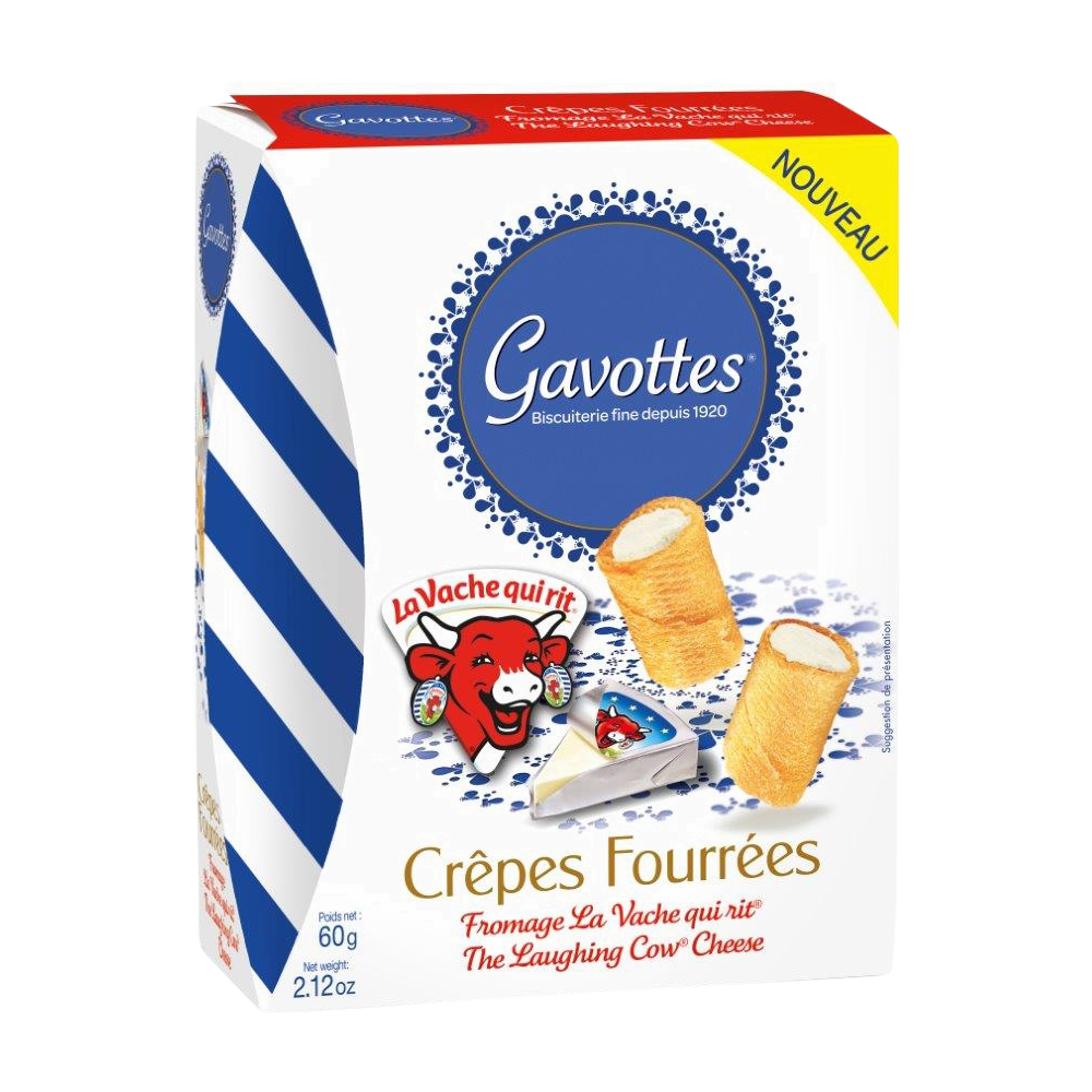 🇫🇷 Crêpes Filled w/ with Vache Qui Rit Cheese by Gavottes, 2.12 oz (60g)