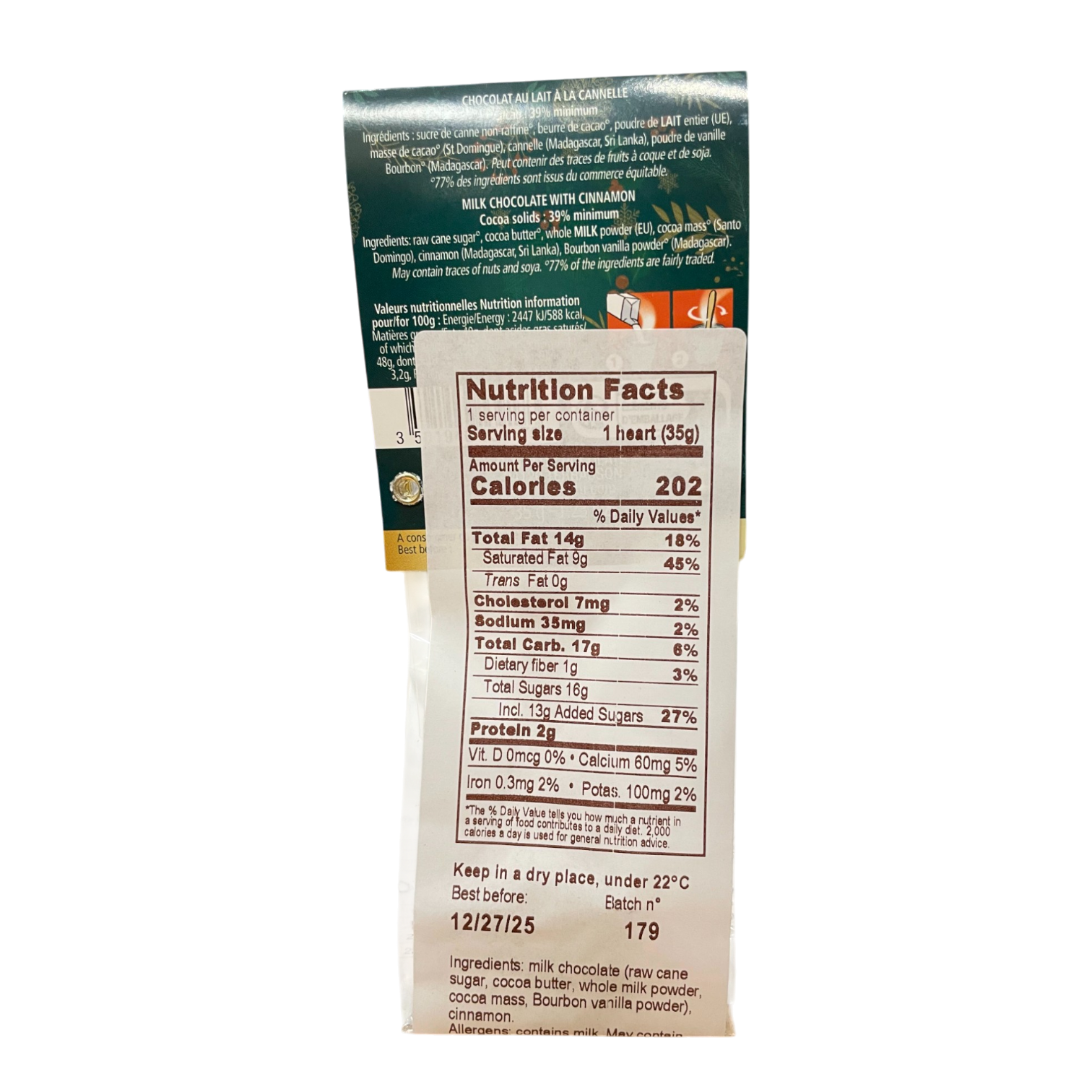 🇫🇷 Hot Milk Chocolate with Cinnamon by Bovetti, 1.23 oz (35g)